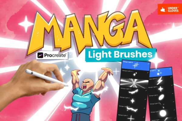 MANGA light brush set for procreate