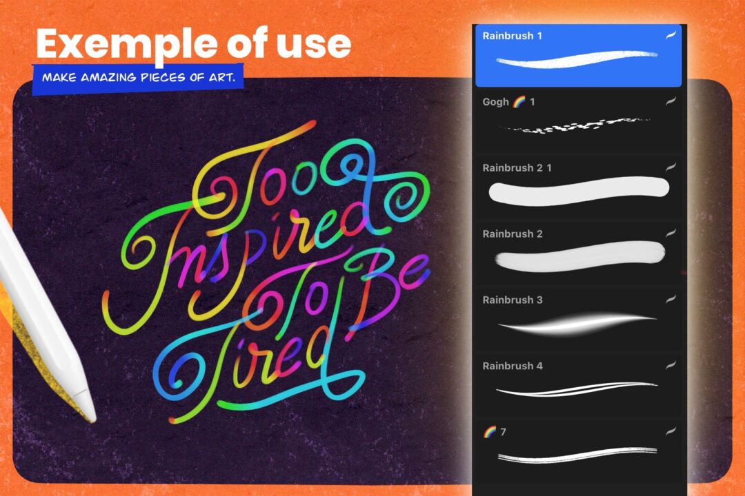 Rainbow brushes set for procreate 5 - Image 3