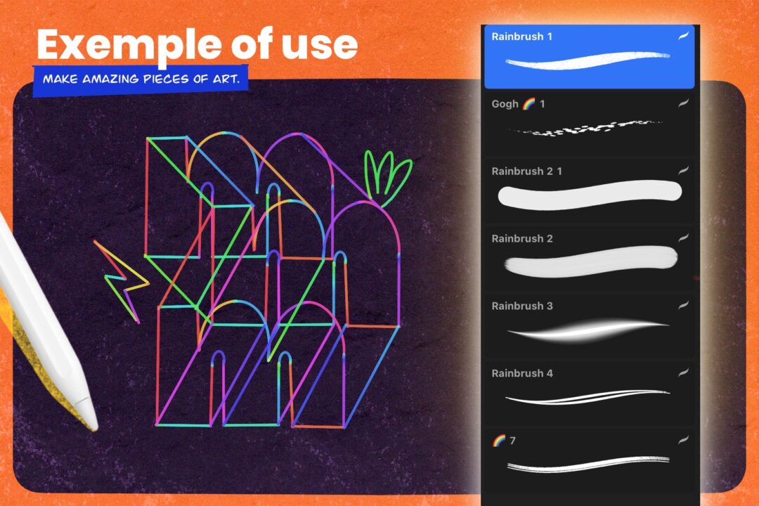 Rainbow brushes set for procreate 5 - Image 4