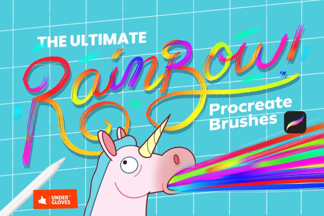 Rainbow brushes set for procreate 5